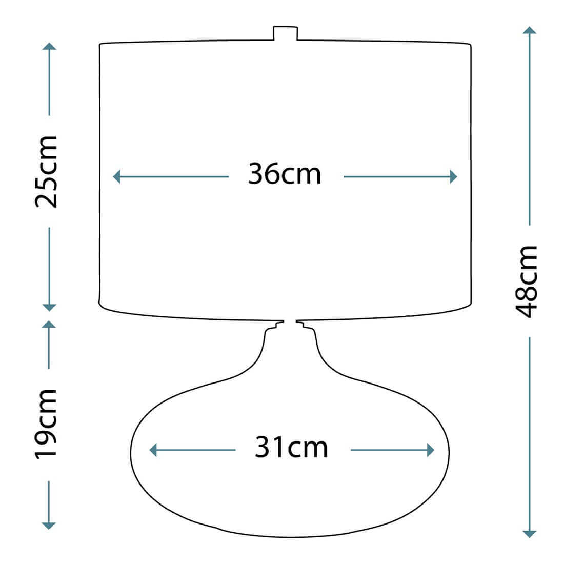 Lampe à poser Laguna turquoise et anthracite, porcelaine