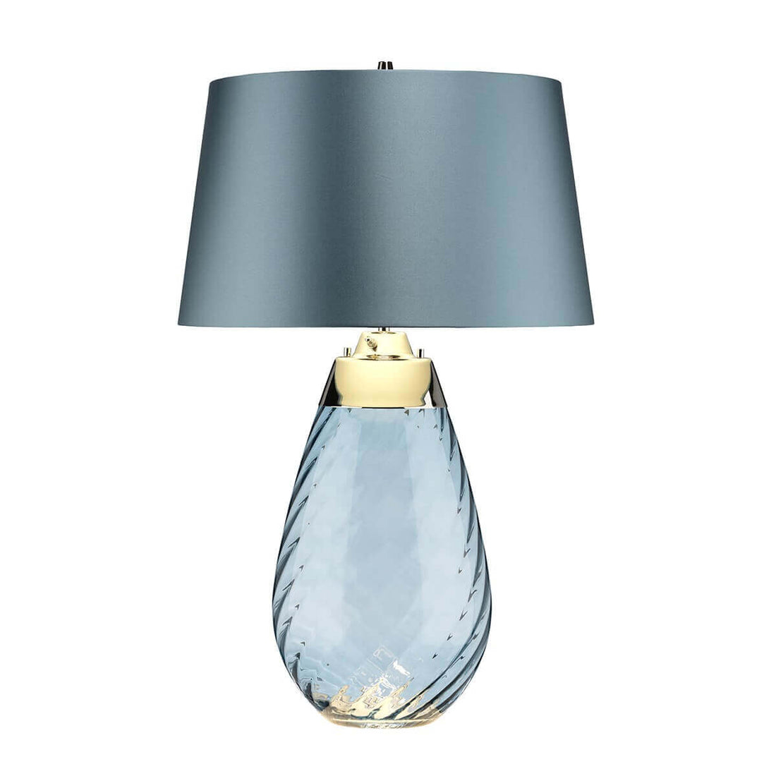 Lampe à poser Lena bleu, verre, H 74 cm