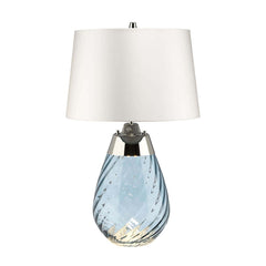 Lampe à poser Lena bleu et grise, verre, H 60,5 cm