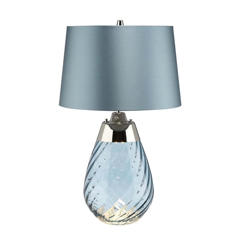 Lampe à poser Lena bleu, verre, H 60,5 cm