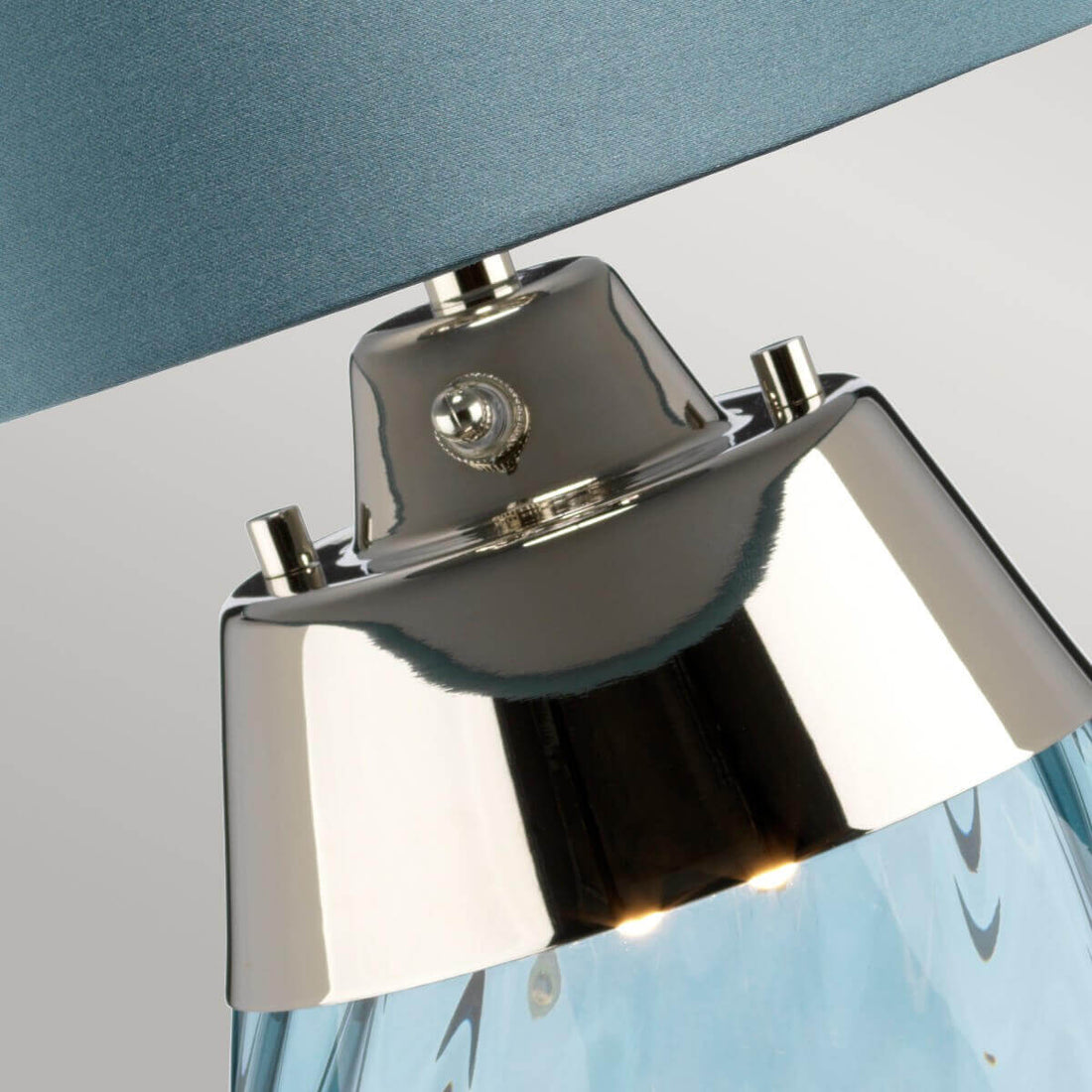 Lampe à poser Lena bleu, verre, H 60,5 cm