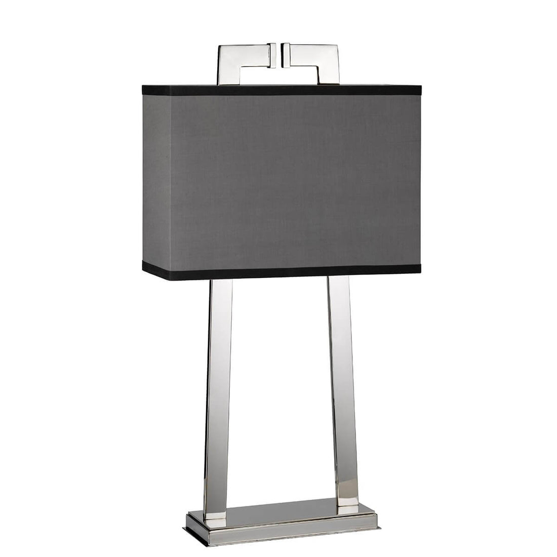 Lampe à poser Magro nickel poli et grise clair, céramique