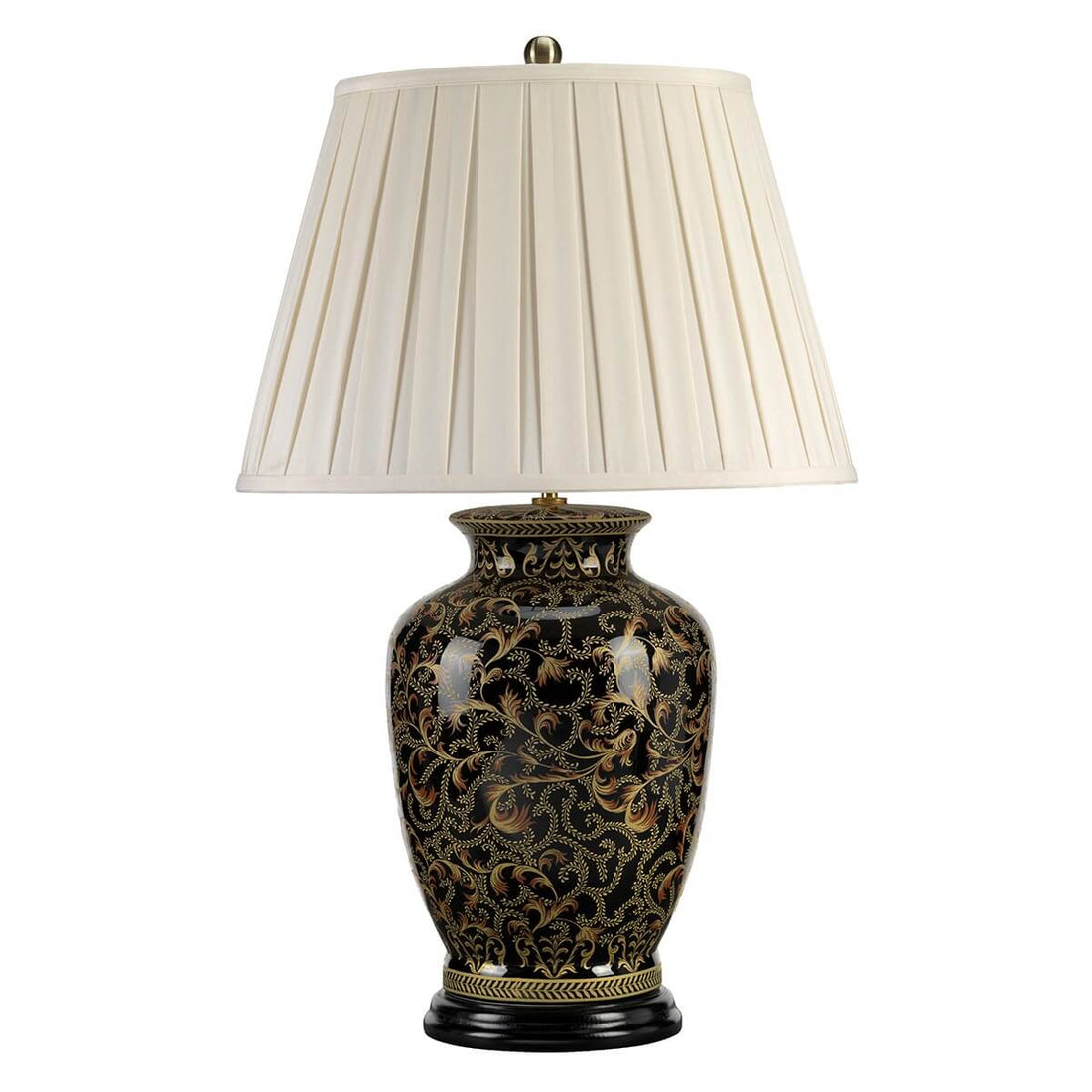 Lampe à poser Morris dorée et noire, porcelaine, H 73 cm