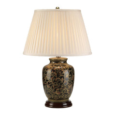 Lampe à poser Morris dorée et noire, porcelaine, H 59 cm