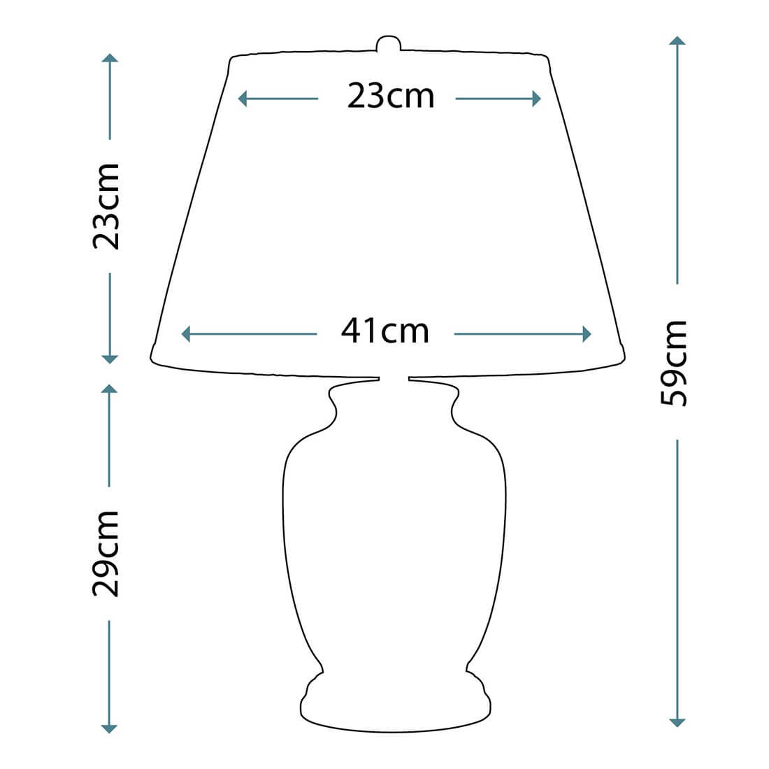 Lampe à poser Morris dorée et noire, porcelaine, H 59 cm