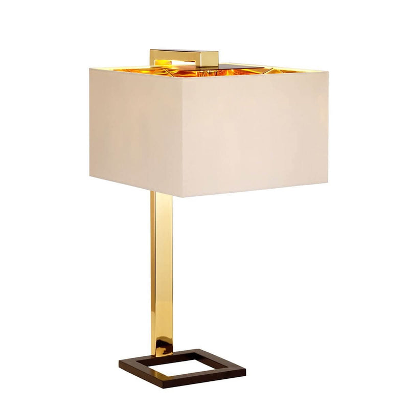Lampe à poser Plein marron foncé et dorée, céramique