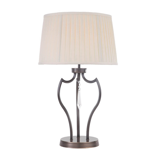 Lampe à poser Pimlico bronze et crème, cristal