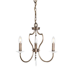 Lustre Pimlico 3 lumières bronze, cristal
