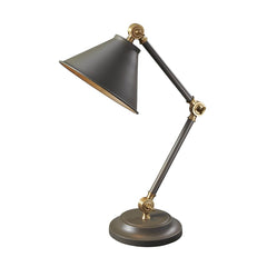 Lampe à poser Provence Element grise foncé et laiton vieilli