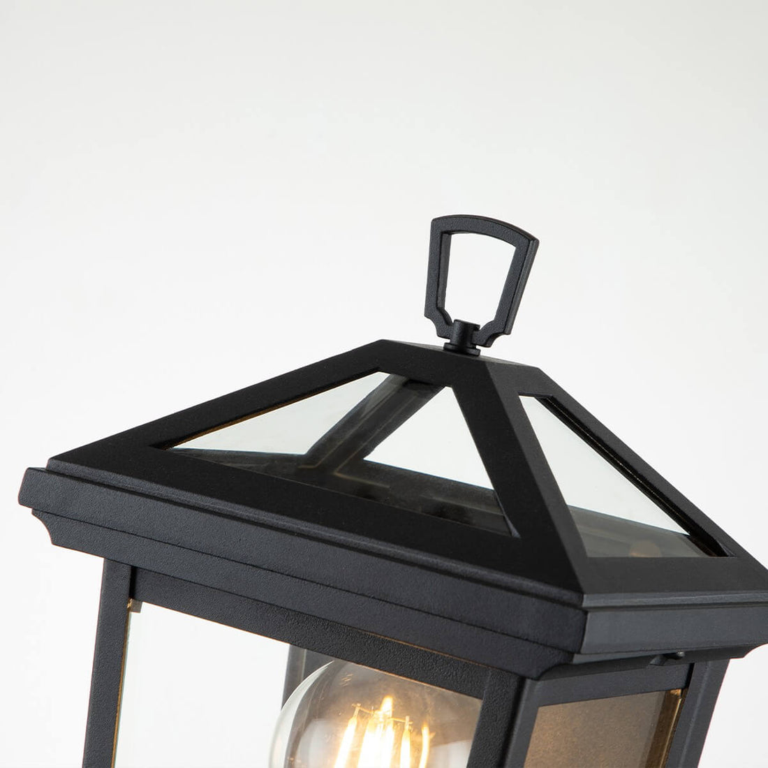 Applique extérieure Alford Place noire et transparente, verre