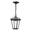 Suspension extérieure Alford Place noire et transparente, verre