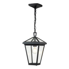 Suspension extérieure Alford Place noire et transparente, verre