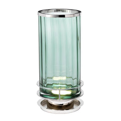 Lampe à poser Arno nickel poli et verte, verre