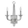 Applique murale Ascher 2 lumières nickel poli, cristal