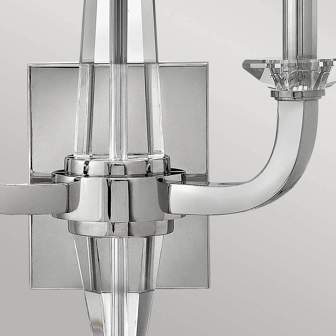 Applique murale Ascher 2 lumières nickel poli, cristal