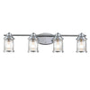 Applique murale Ashland Bay 4 lumières chromée et transparente, verre