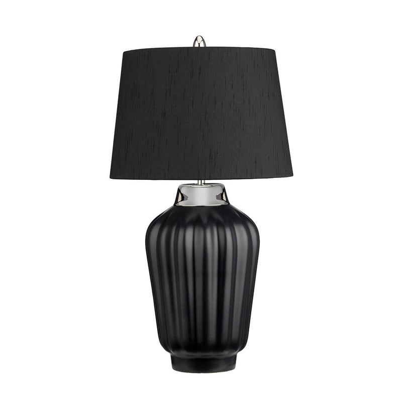Lampe à poser Bexley noire et nickel poli, céramique