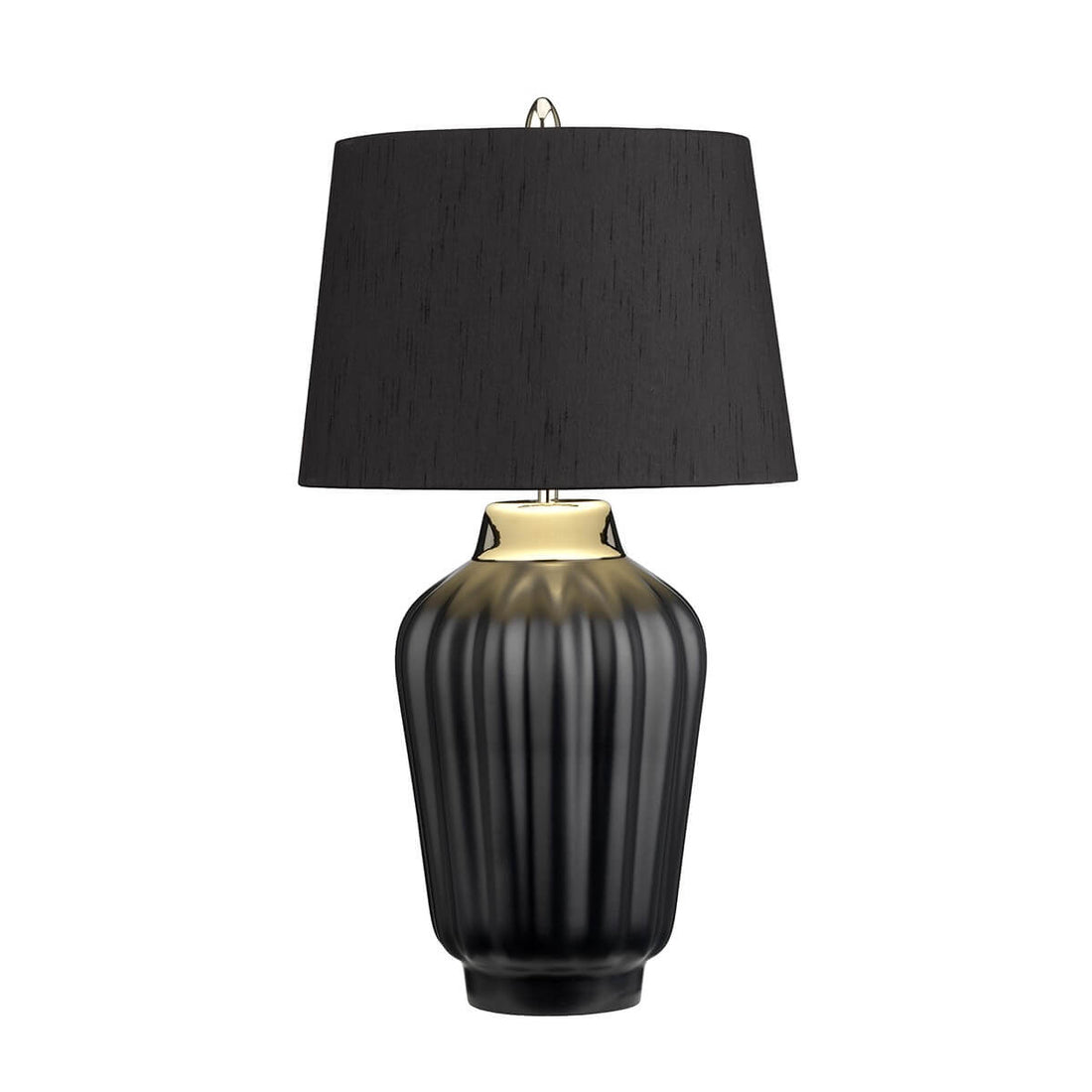 Lampe à poser Bexley noire et nickel poli, céramique