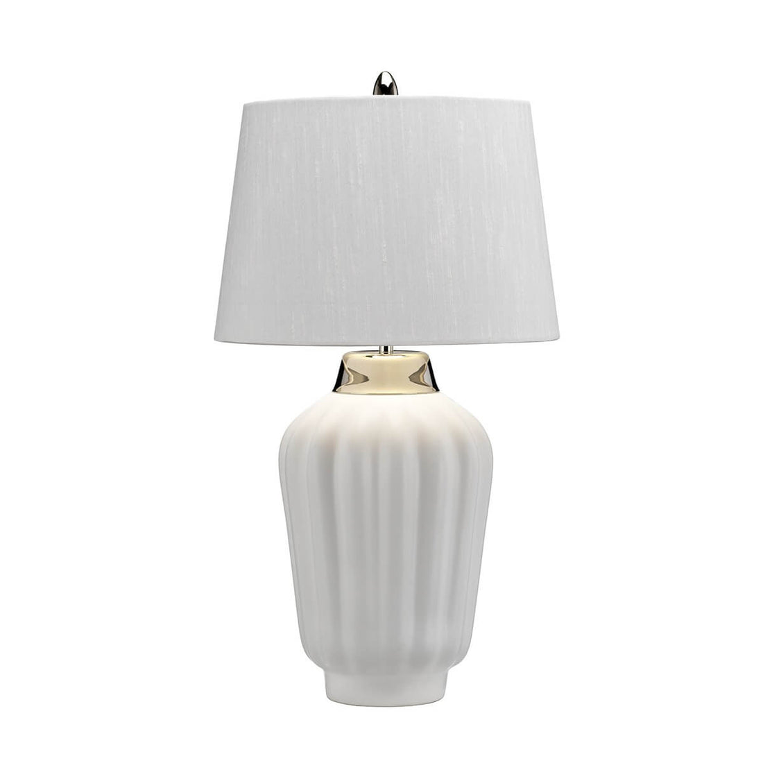 Lampe à poser Bexley blanche et nickel poli, céramique
