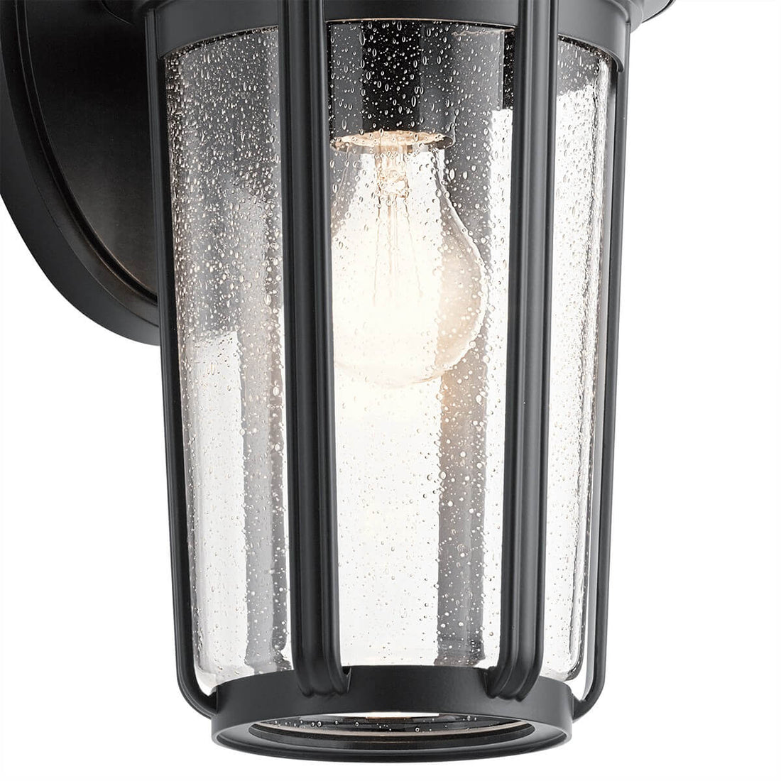 Applique extérieure Fairfield noire et transparente, verre, H 37,1 cm