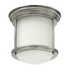 Plafonnier Hadrian nickel et blanc, verre