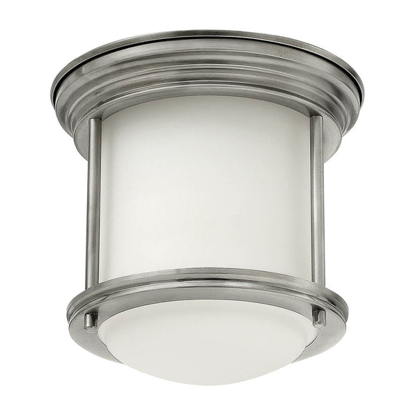 Plafonnier Hadrian nickel et blanc, verre