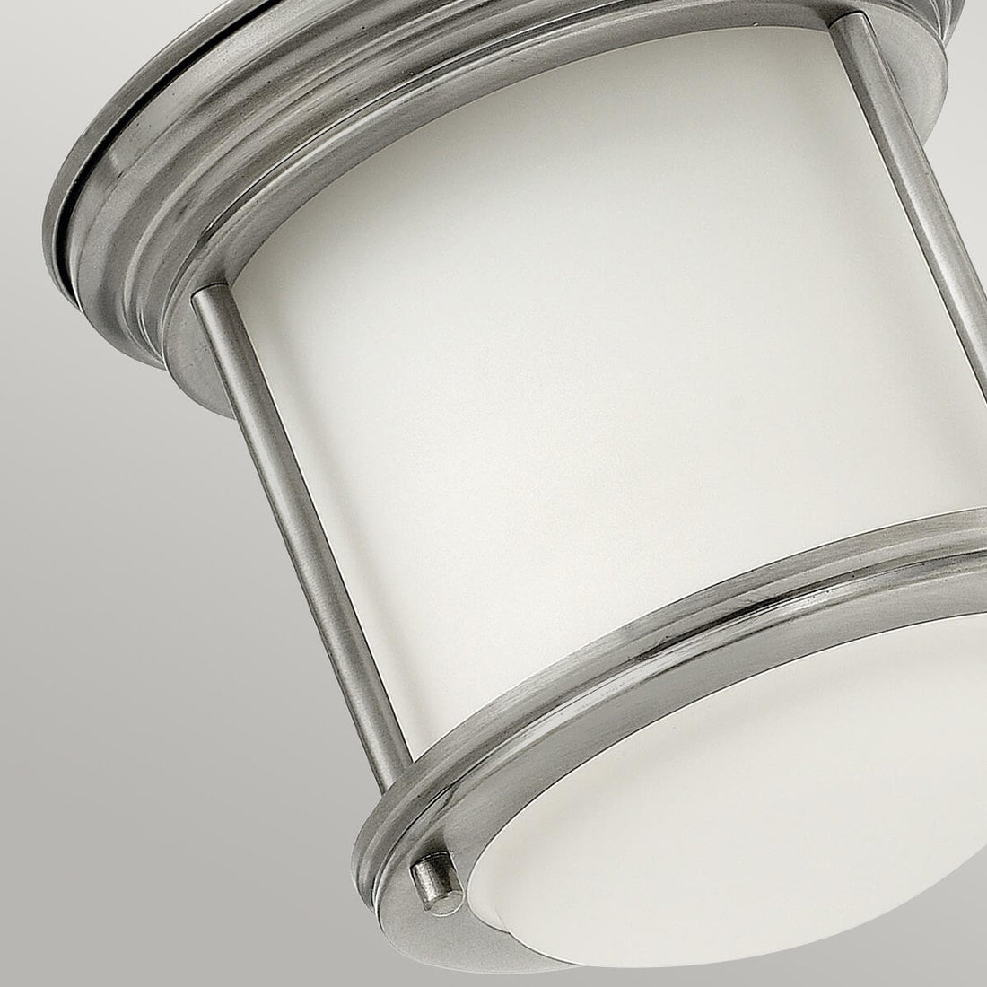 Plafonnier Hadrian nickel et blanc, verre
