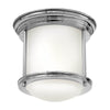 Plafonnier Hadrian chromé et blanc, verre