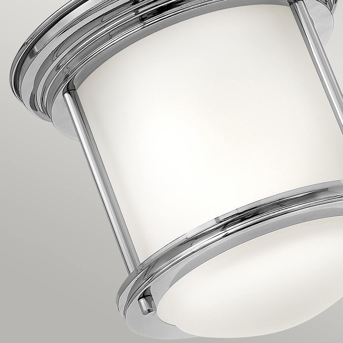 Plafonnier Hadrian chromé et blanc, verre