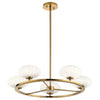Lustre Pim 5 lumières doré et opale, verre