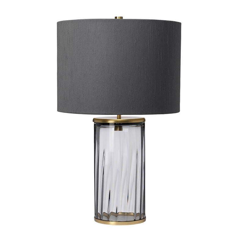 Lampe à poser Reno laiton vieilli et bleu, verre