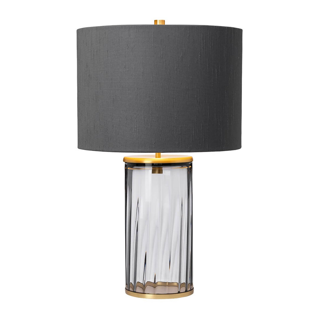 Lampe à poser Reno laiton vieilli et bleu, verre