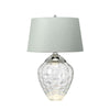 Lampe à poser Samara nickel poli et bleu, verre, H 71,5 cm