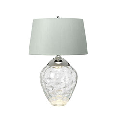 Lampe à poser Samara nickel poli et bleu, verre, H 71,5 cm