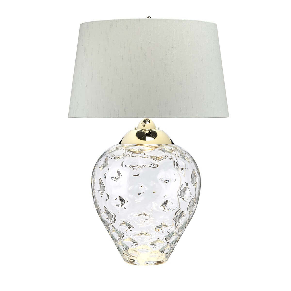 Lampe à poser Samara nickel poli et bleu, verre, H 78,7 cm