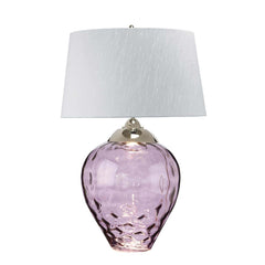 Lampe à poser Samara nickel poli, verre, H 78,7 cm