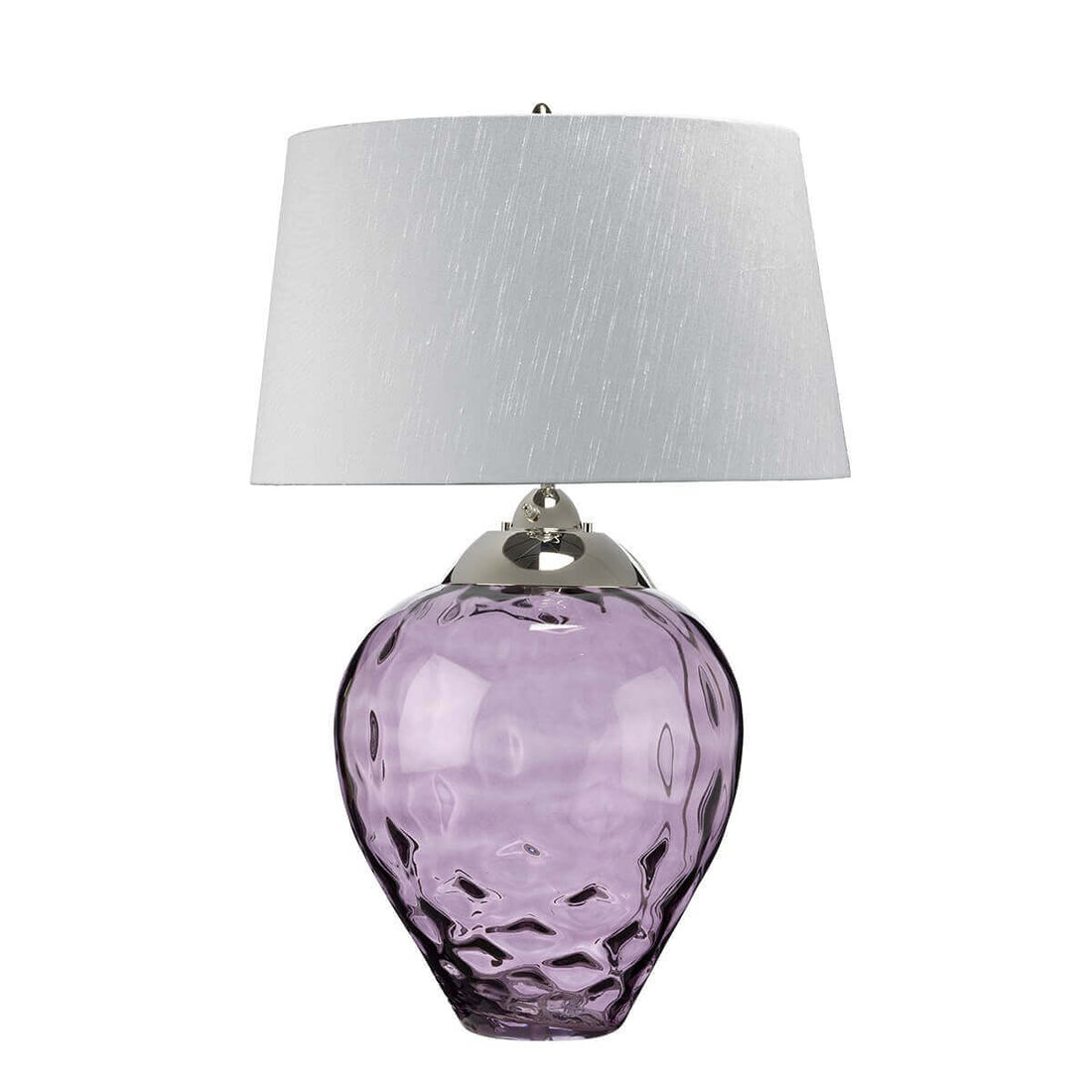 Lampe à poser Samara nickel poli, verre, H 78,7 cm