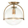 Plafonnier Heritage laiton et transparent, verre