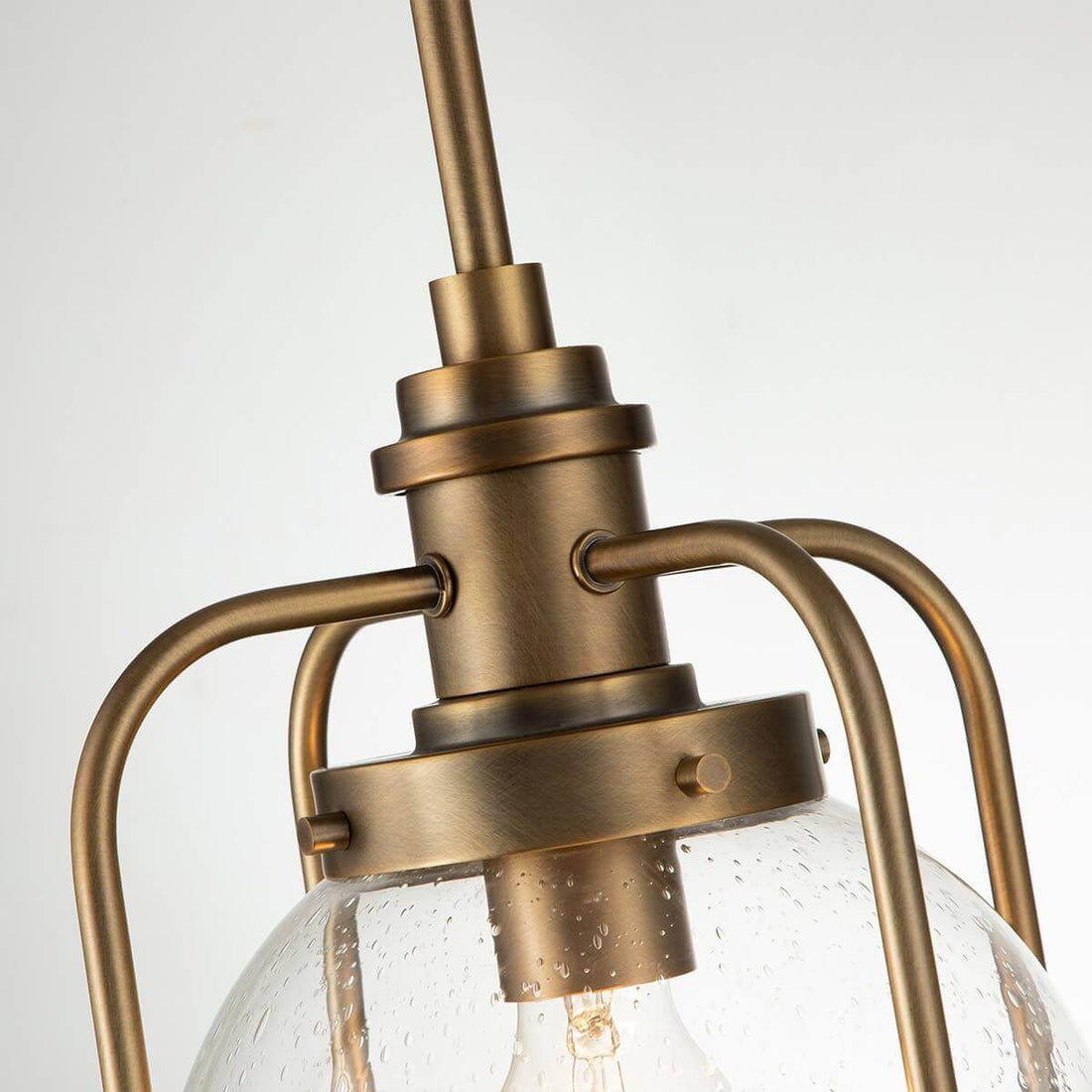 Suspension extérieure Triocent bois et laiton, verre