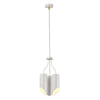 Lustre Quinto 3 lumières blanc et laiton vieilli