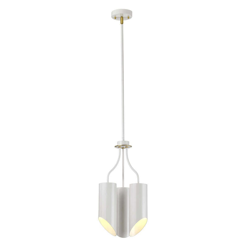 Lustre Quinto 3 lumières blanc et laiton vieilli