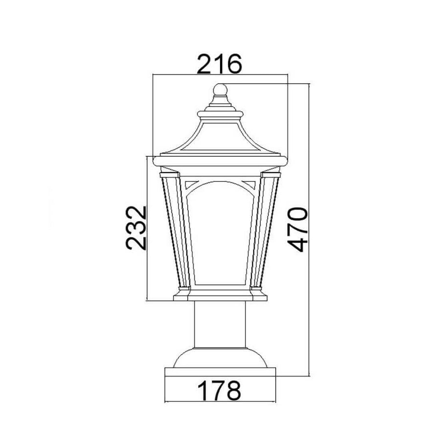 Lampadaire extérieur Bedford noir