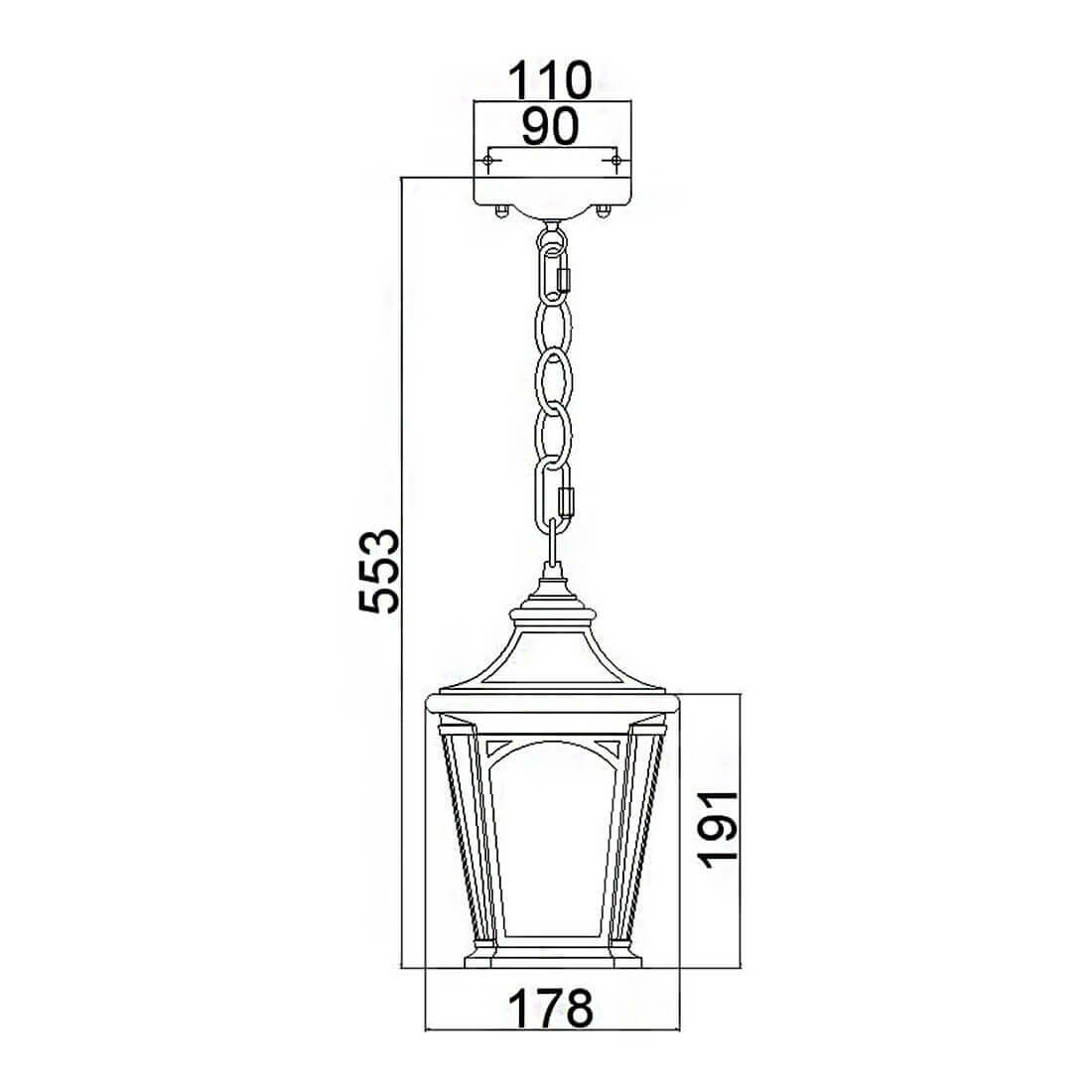 Suspension extérieure Bedford noire