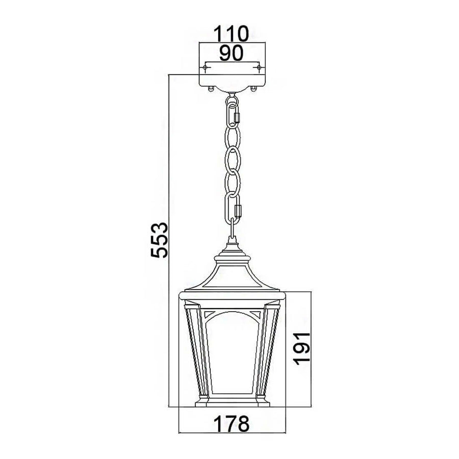 Suspension extérieure Bedford noire