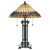 Lampe à poser Chastain 2 lumières bronze, verre