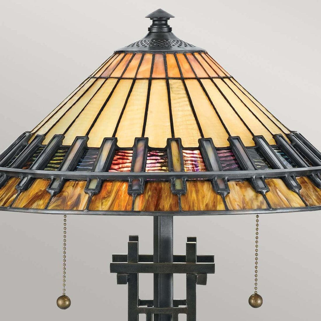Lampe à poser Chastain 2 lumières bronze, verre