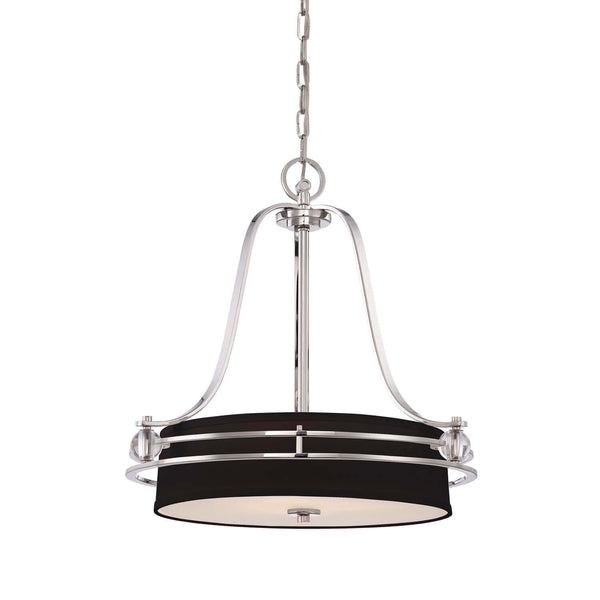 Suspension Uptown Gotham 4 lumières argentée, verre