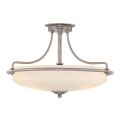 Plafonnier Griffin 4 lumières nickel, verre