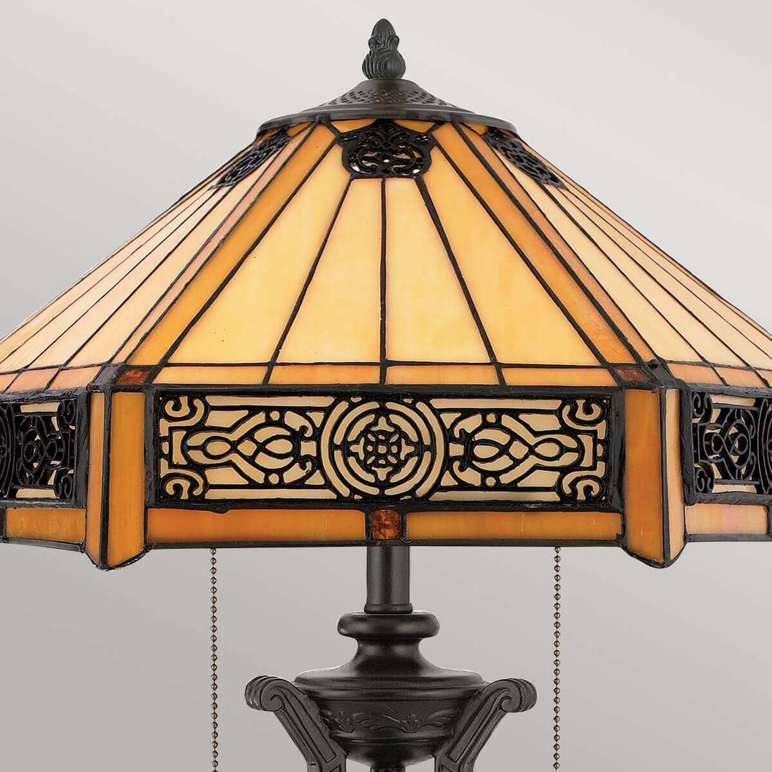 Lampe à poser Indus 2 lumières bronze, verre