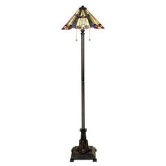 Lampadaire Inglenook 2 lumières bronze, verre